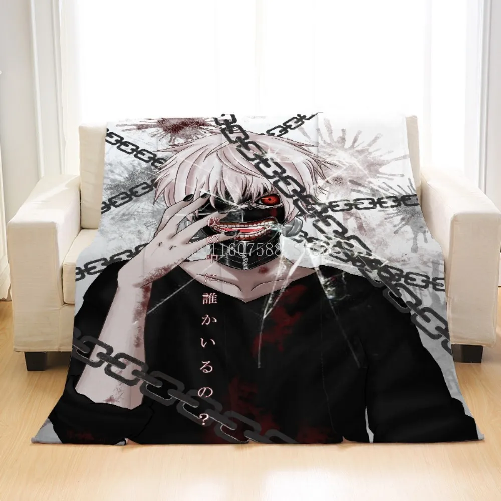 

Anime New Arrival Tokyo Ghoul Flannel Blanket Adult Fashion Quilts Home Office Washable Duvet Casual Kids Girls Sherpa Blanket
