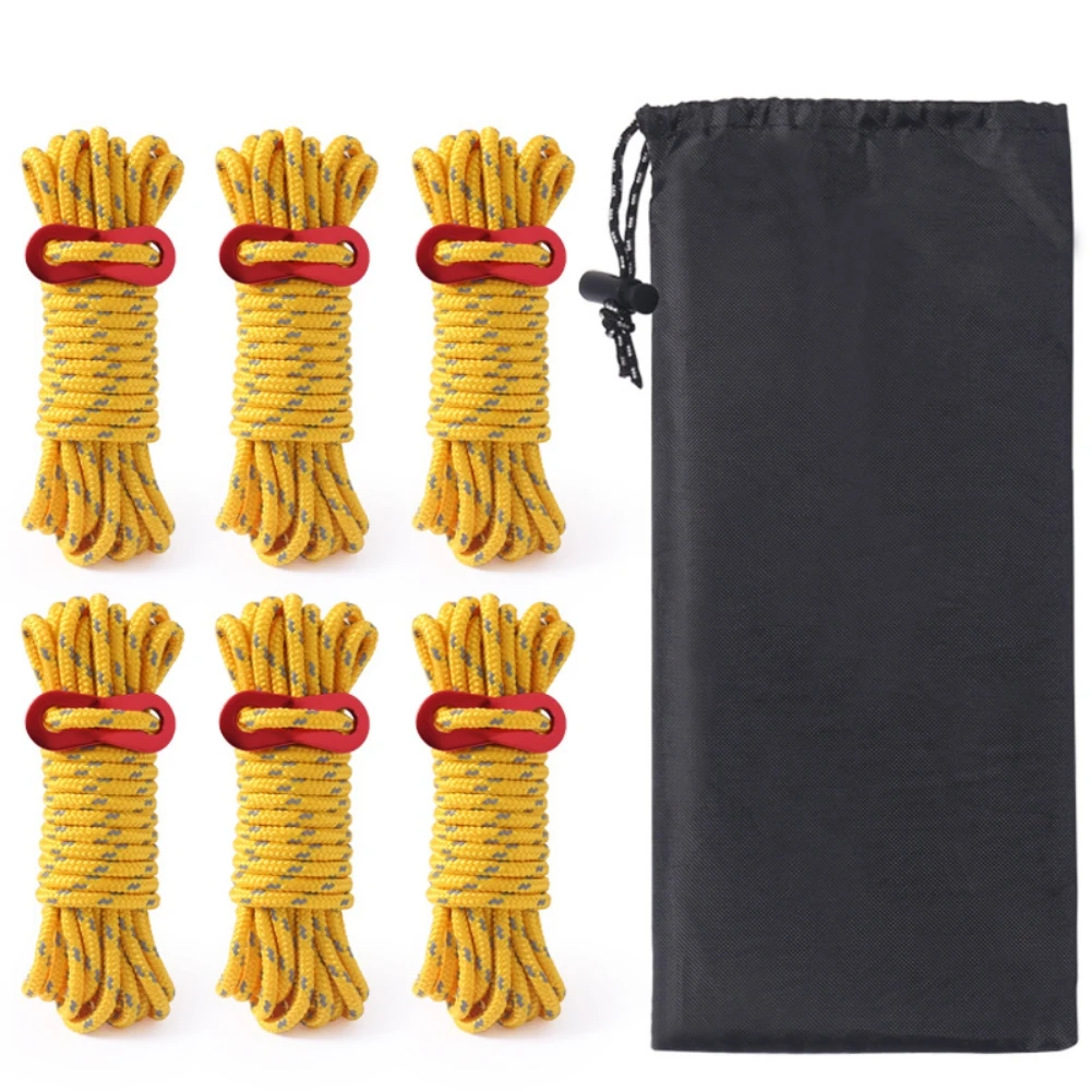 

Ultralight Tent Cord Reflective Rope Tent Hang Lanyard Tent Multiuse Colorful Adjust Camping Canopy Tent Cord Rope
