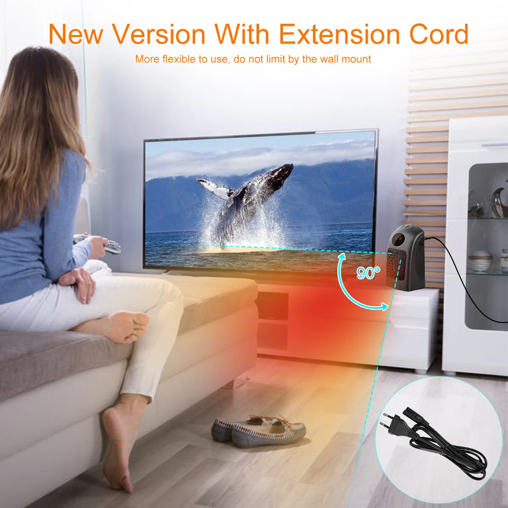 

Electric Desktop Heater Mini Portable Muti Plug Personal Space Warmer Adjustable ThermostatHeating Camping Any Place For Indoor