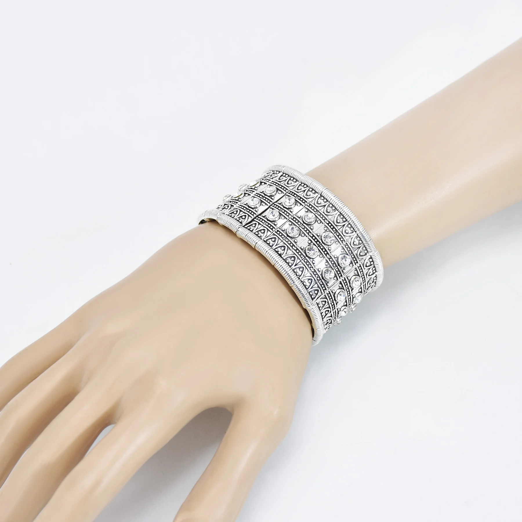 Женские винтажные браслеты в стиле бохо большие афганские на эластичной цепочке