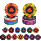 Персиковые сердца керамические Техасские покерные чипы профессиональные казино европейские покерные чипы набор 5 шт.лот