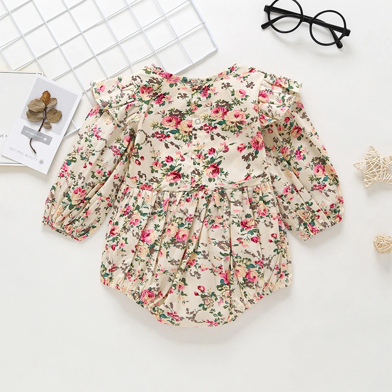 Новый цельнокроеный комбинезон для малышей с цветочным рисунком 100 классных и