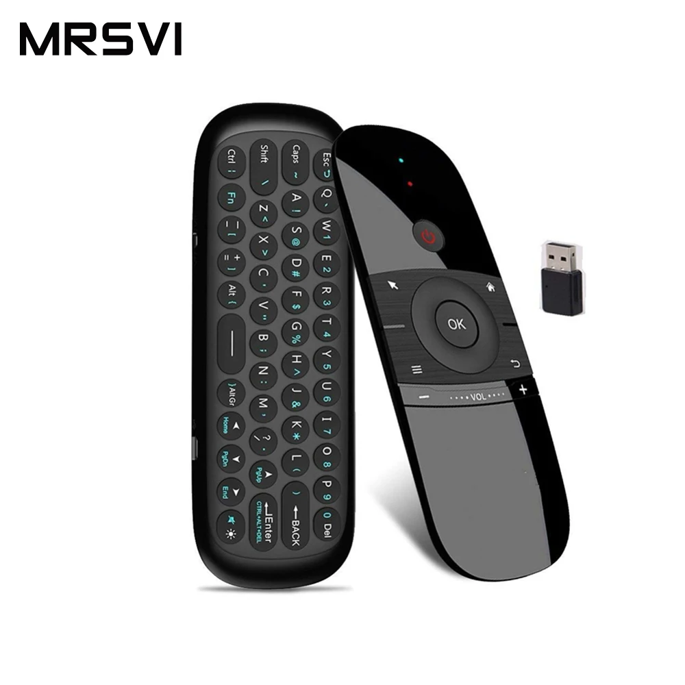 MRSVI W1 Fly Air Mouse 2 4 ГГц беспроводная клавиатура с дистанционным управлением для