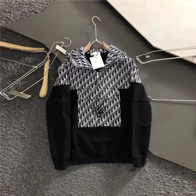 

Fried street popular logo in the spring and autumn style in Europe and the CD letters joining together big open collar zipper ho