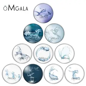 Новая обувь для водных алмазов картина рыбы с бабочками и птицами 10 шт. Смешанные 12 мм18 мм20 мм25 мм кабошоны круглые фото демонстрационный стеклянный кабошон с плоской задней частью, украшения своими руками