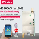 Умный BMS аккумулятор 4S 200A с поддержкой bluetooth, литий-ионный LiFePo4, защитная пластина для литиевого аккумулятора 12 В, баланс 160 мА