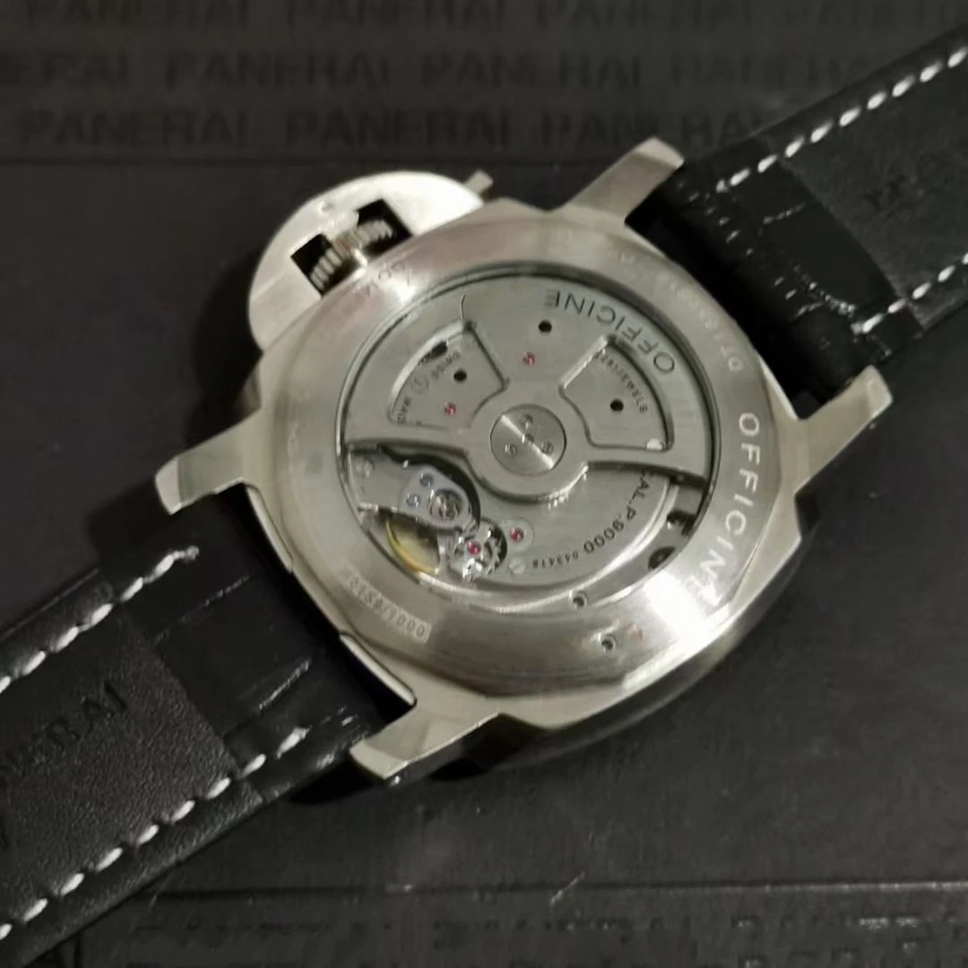 

2020 Luxury Brand New Men Automatic Mechanical P9000 Sapphire Glass Stainless Steel Luminous Watch Black Leather 1950 3 Days