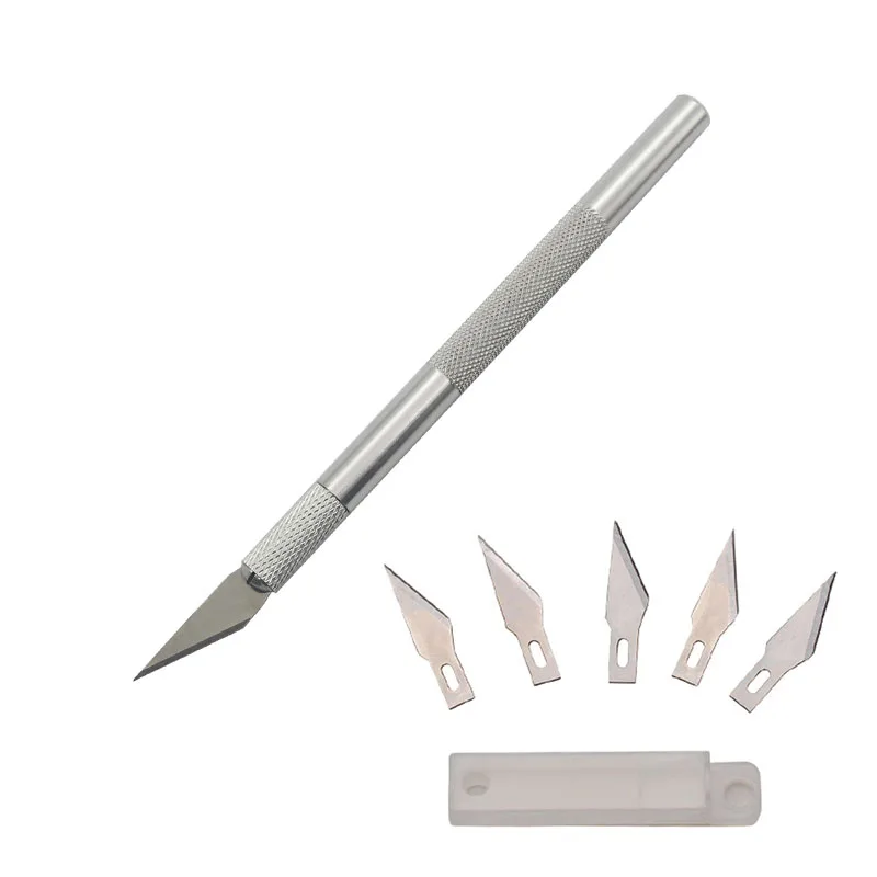 

Metal Scalpel Knife Tools Kit Non-Slip Blades Engraving Knife Mobile Mobile Phone Film Paper Cut Handicraft Carving Tools #11