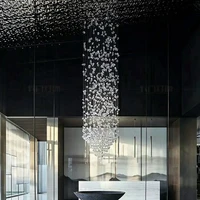 modern loft luxury crystal chandelier indoor lighting nordic staircase led chandeliers fixtures long hallway lobby ceiling lamp
