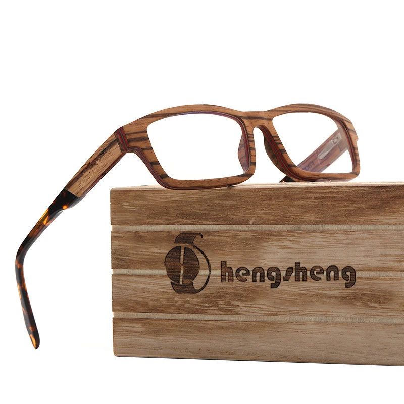

Vintage Real Wood Square Glasses Frame for Small Face 131mm Optical Eyeglasses Frames Reading Myopia Prescription Glasses