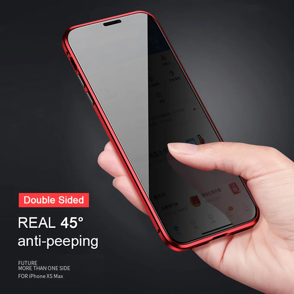 Privacy Magnetic Glass Case for Samsung Galaxy Note 10 Plus Metal Frame Anti Peeping Protection Cover Capa iPhone 11 Pro Max |