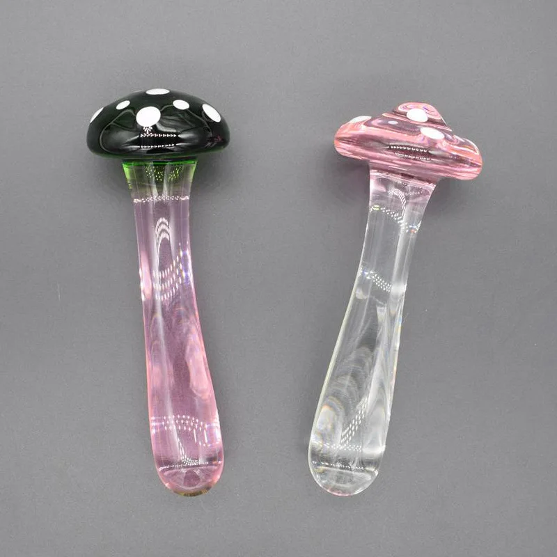 

Crystal Glass Mushroom Butt Plug Anal Dildo Penis Dick Stopper Female Masturbation Adult Sex Toys For Women Men Prostata Massage