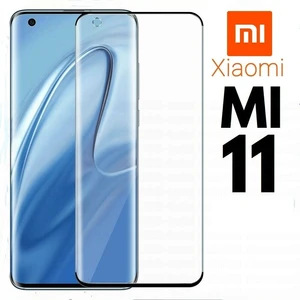 2pcs tempered glass for xiaomi mi 11 screen protector fulll cover 3d curved for mi 11 glass flim free global shipping