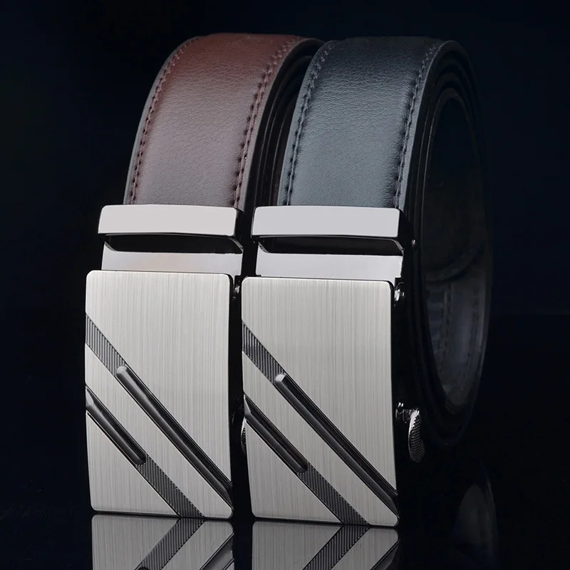 

Adjustable Length Automatic Buckle men buckle leather Designer High-quality fashion brand male Business Male Belts