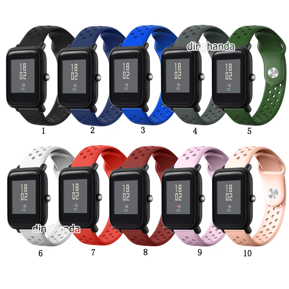 

Ремешок силиконовый для Huami Amazfit Bip/Bip Lite/Bip S Lite/Bip U Series, сменный мягкий браслет для запястья, 20 мм