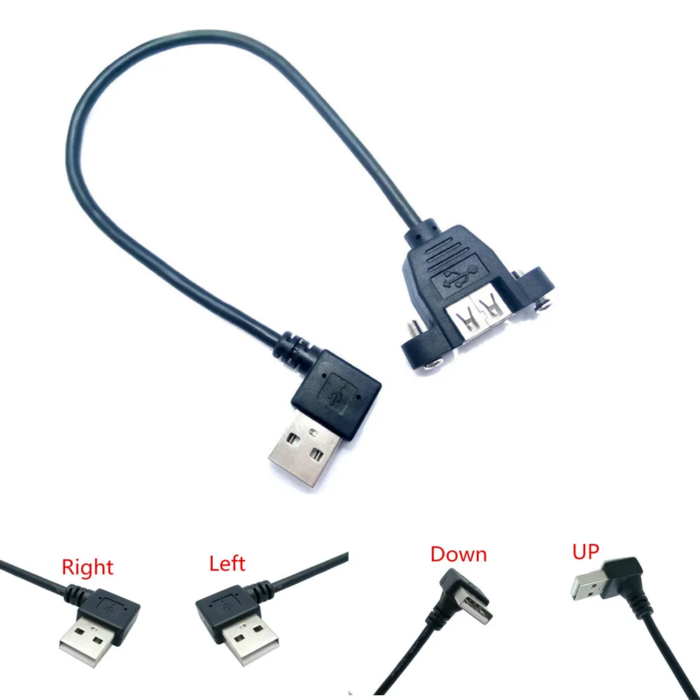 

Extension Cable Male To Female Adapter USB 2.0 90 Degree 25cm Cord Right / Left /Up/Down Angle