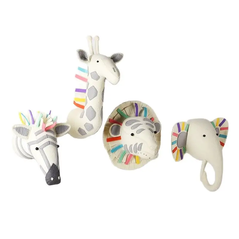 Животные Слон тигр птица Peafowl голова настенное крепление фетровые