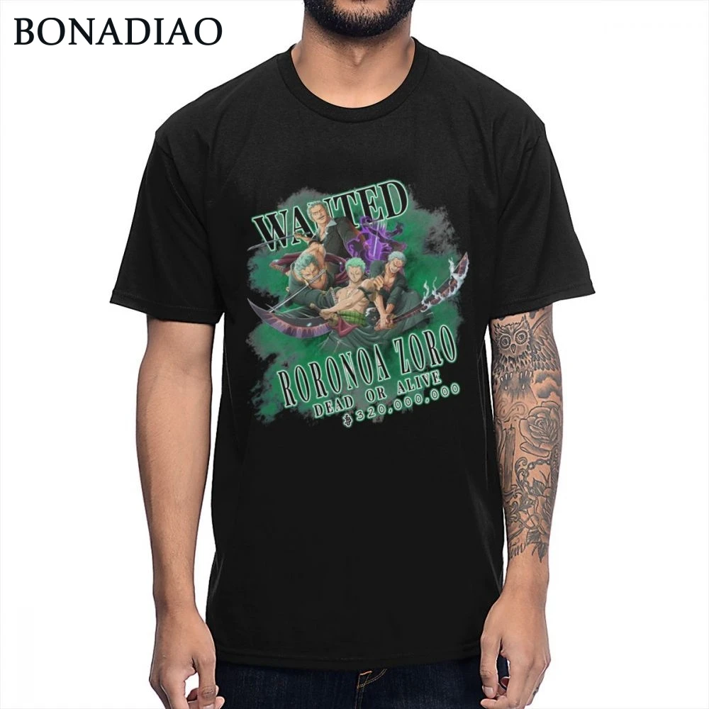 

One Piece Roronoa Zoro Tee Shirt Man's Leisure O-neck 100% Cotton Japan Anime T Shirt