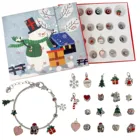 Набор украшений для женщин, 24 шт.компл., Рождественский календарь, колокольчик Санты, ожерелье, браслет, украшение, рождественские аксессуары для девочек * 25 # MB