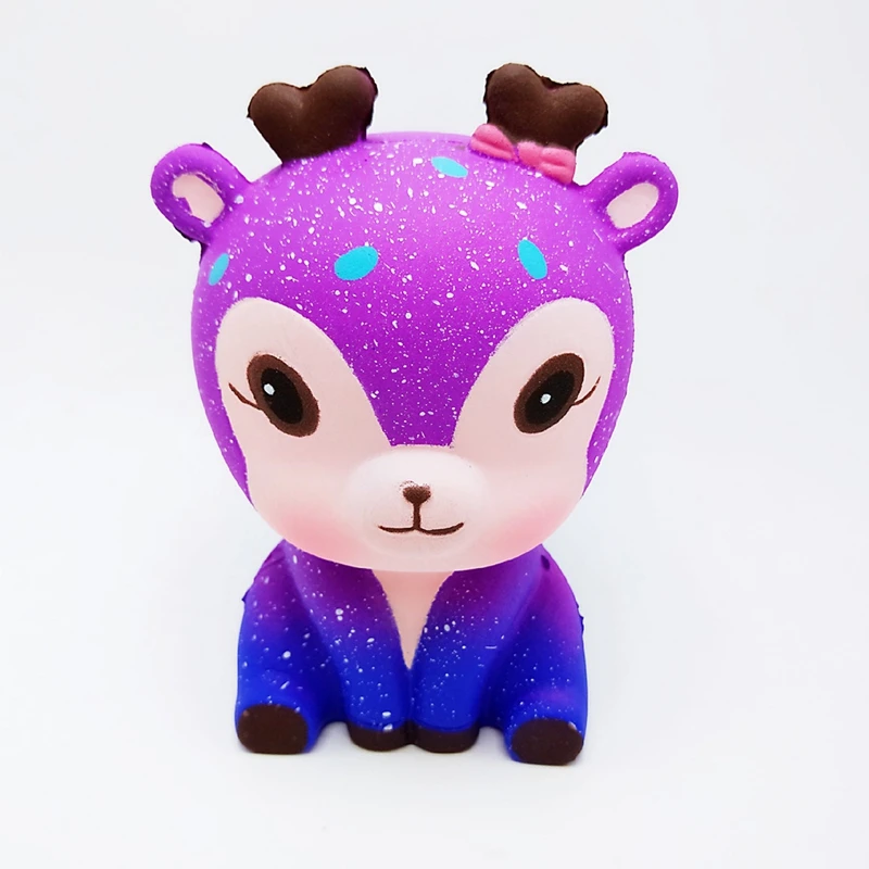 Мягкие игрушки для детей кавайные забавные антистрессовые с оленем из сквоша