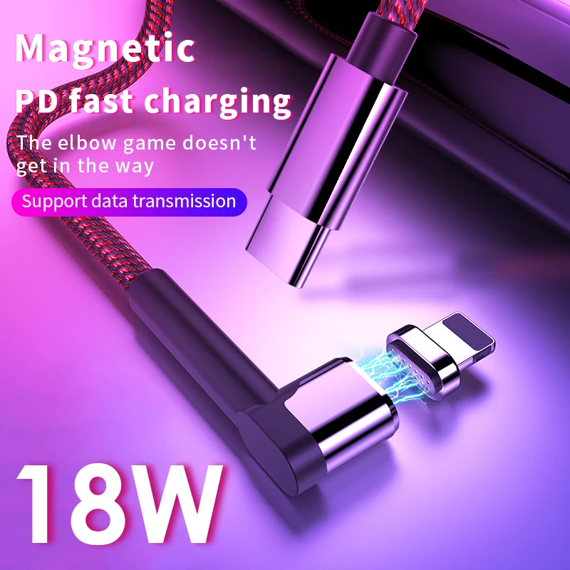 

PD Type C to Lighting Fast Charging Magnetic Cable For iPhone 6S 7 8 plus XR XS 11 Pro Max MacBook PD Magnet Charger USB C Cable