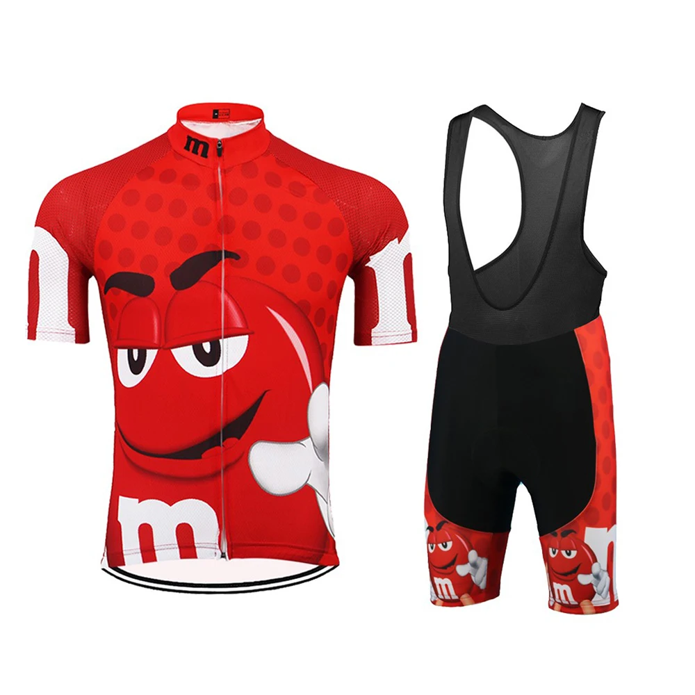Cycling Jersey Suit Cartoon M Red Equipo Nuevo Manga Corta Transpirable Bib Set Secado Rapido Bicicleta Ropa Maillot Ciclismo