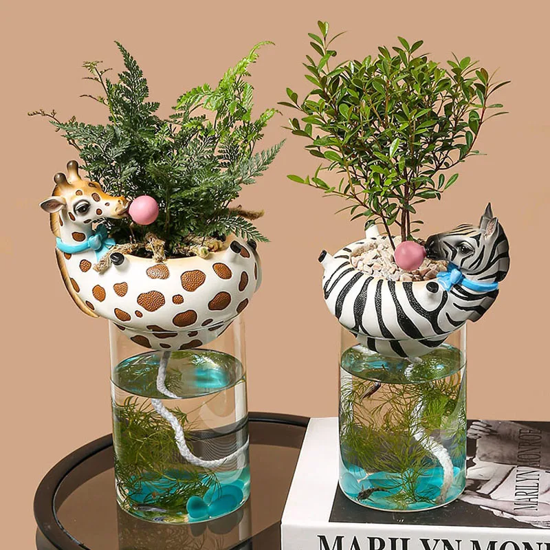 

Декоративная ваза, кактус и суккуленты, цветочный горшок, стеклянный горшок для воды, полимерный жираф/зебра, выдувание пузырьков, цветок, а...