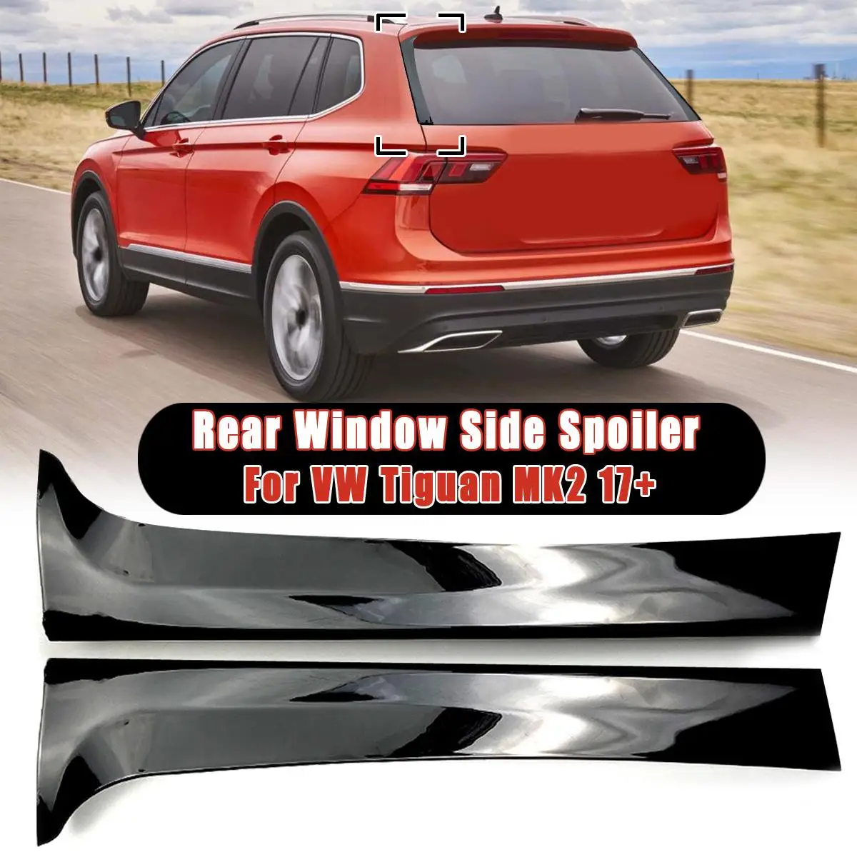 

Пара, для VW Tiguan MK2 2017 2017 +/ MK1 2007-2016, заднее стекло, боковой спойлер, спойлер, сплиттер, автомобильный Стайлинг, литье