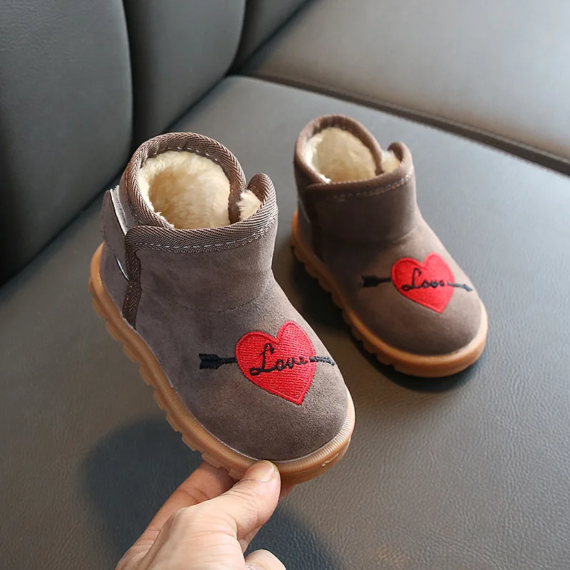 

Baby Plush Boots for Boys Girls 2021 Fur Keep Warm Kids Shoes Non-slip Winter Children Boots Cotton Shoes SXJ008