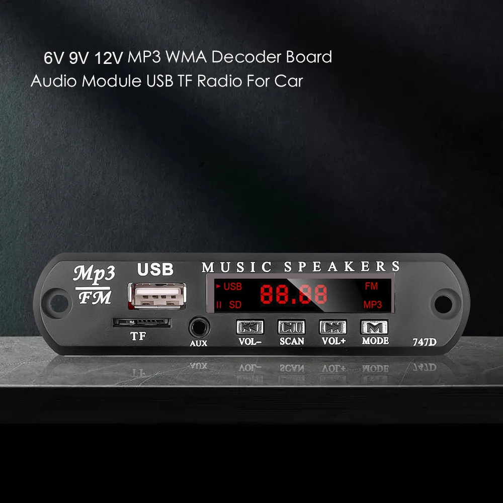 MP3 декодер kebidu 6 в 9 12 В плата Удаленный модуль AUX 3 5 мм TF FM радио аудио mp3 плеер USB для