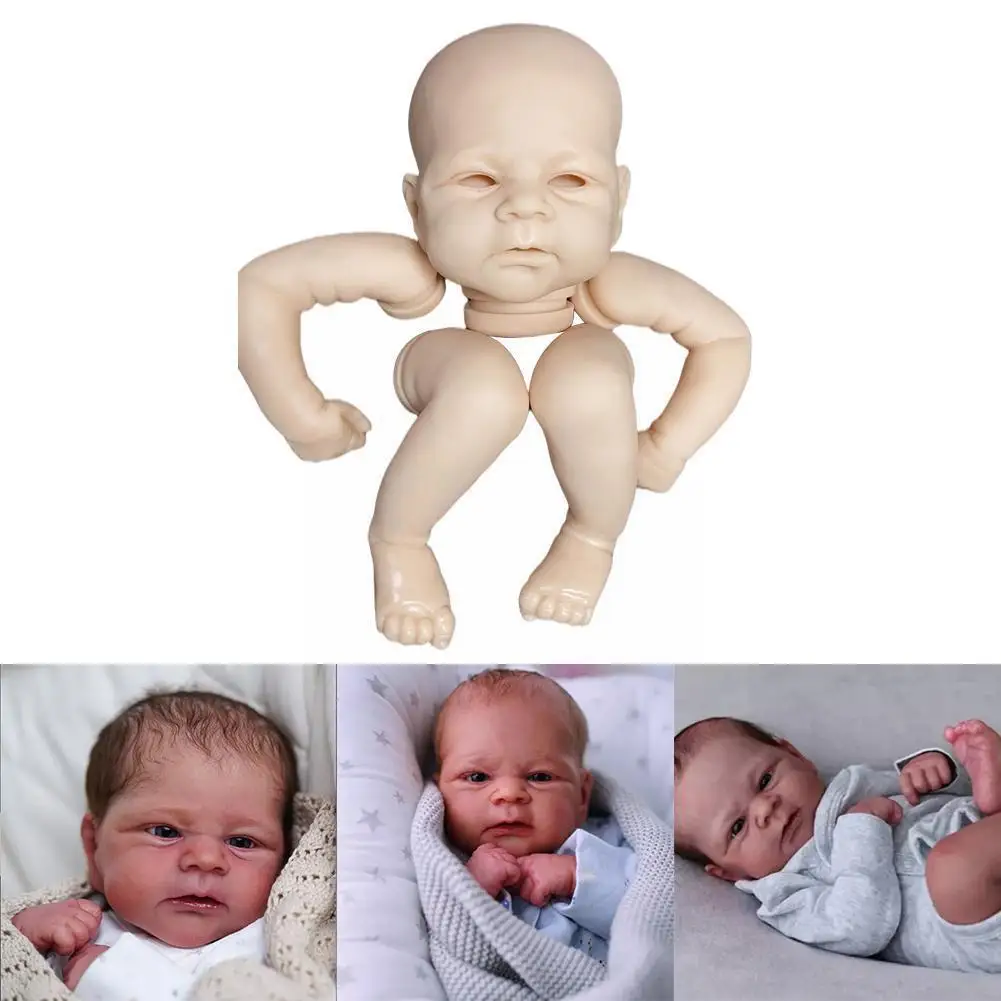 

Новинка, мягкая гибкая кукла-Реборн, Реалистичная кукла Elijah, свежие незавершенные части, кукла с глазами и телом, 17 дюймов, Z3V8