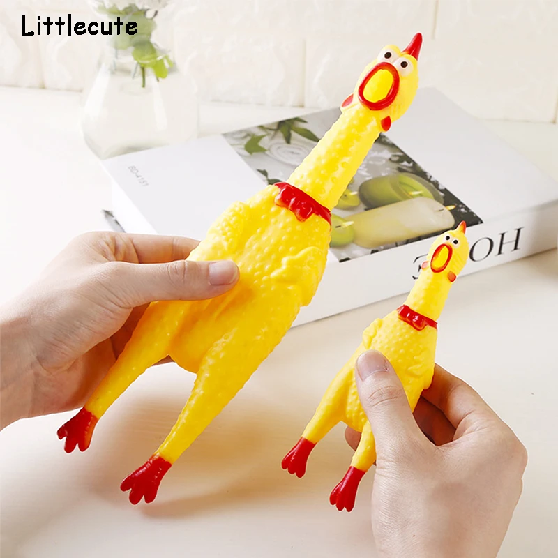 Кричащая курица резиновая игрушка для собак Squeeze Sound Chew Toy товары домашних