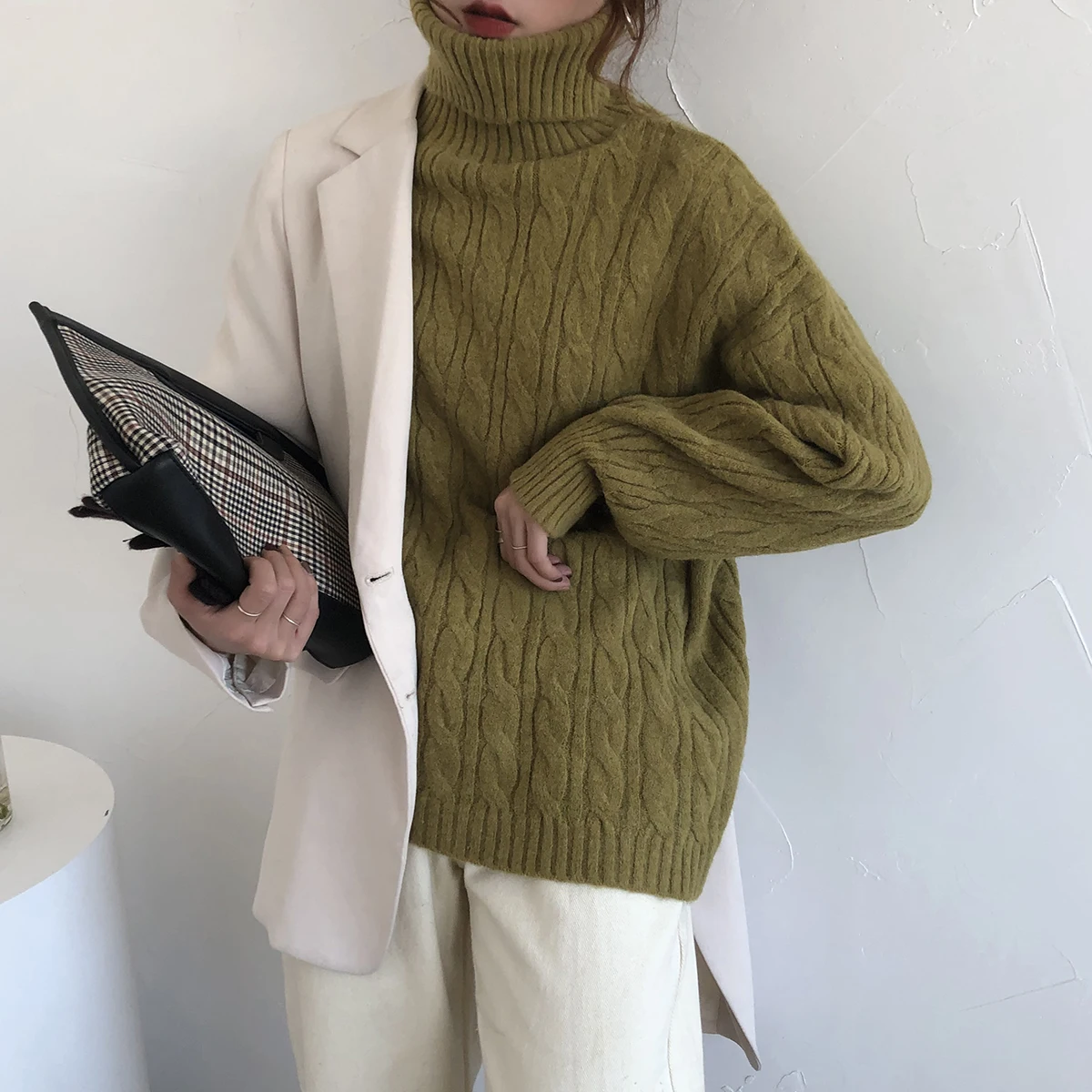 Hzirip Warm Sweaters Women 2020 New OL Long Sleeve Knitted Jumpers Pullovers Women's Jumper Turtleneck Sweater Female | Женская