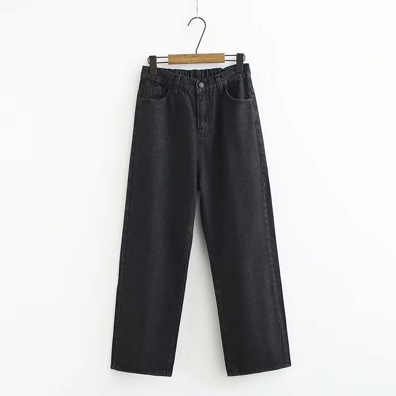

Plus Size Women Jeans Spring and Autumn Jeans for Women New Slim Loose Straight Wide Leg Pants Women