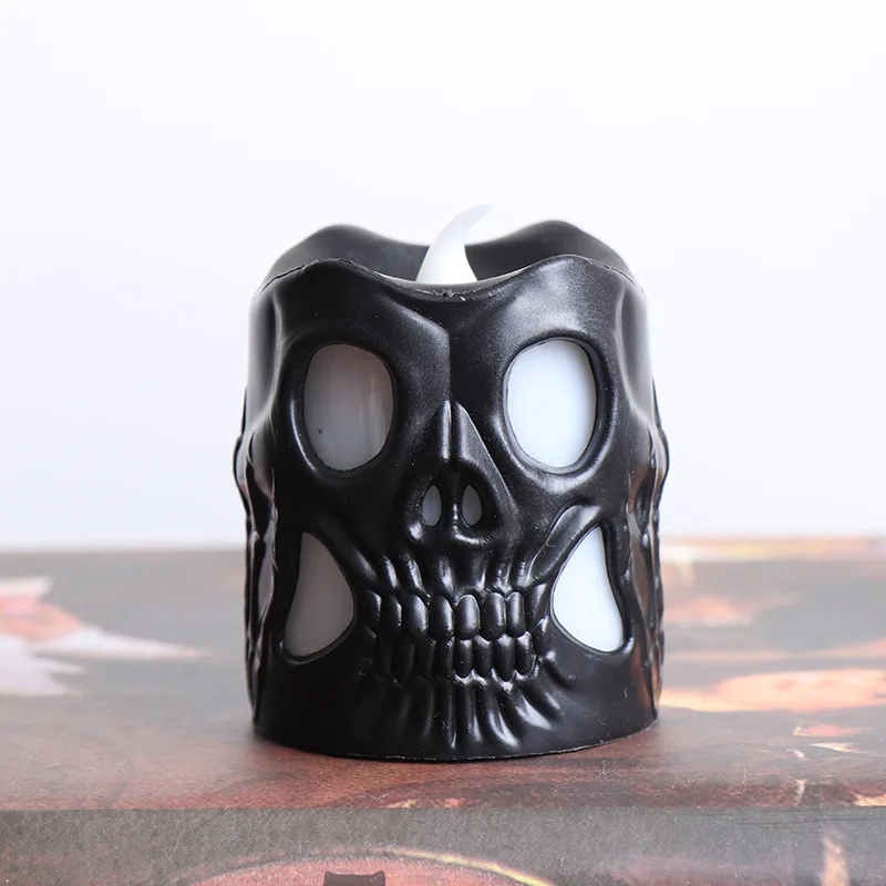 1 шт. свеча &quotчереп&quot Хэллоуин большой светодиодный свет бездымный скелет