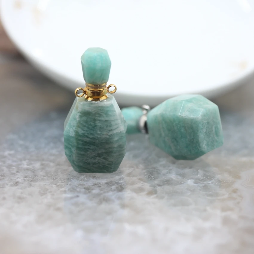 Граненые подвески в виде флакона для духов из Перу натуральные драгоценные камни