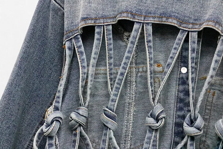 Новинка 2020 шикарная женская сексуальная куртка с открытой спиной и шнуровкой