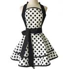 Фартук XiuMood в белый горошек, простые двухслойные стандартные кухонные принадлежности для домашнего приготовления, нагрудники для взрослых