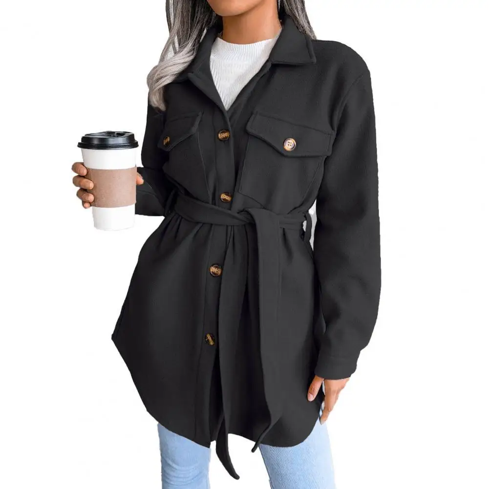 

Women Coat Long Sleeve Loose Lace-Up Winter Coat Lady Jacket Fabulous
