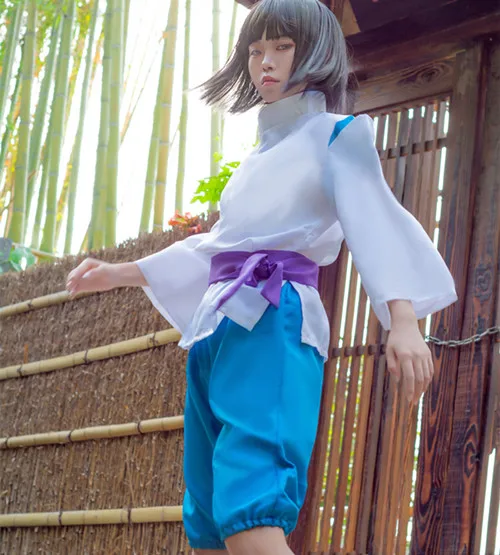 Белый Аниме Унесенные призраками Sen to Chihiro no Kamikakushi белый дракон Haku Nigihayami Kohakunushi униформа косплей костюм для вечеринки - Цвет: Белый