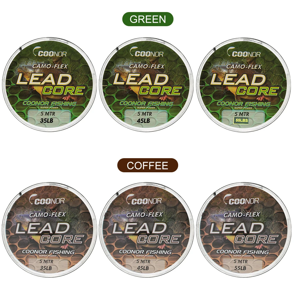 Рыболовная леска со свинцовым сердечником камуфляжная плетеная основа для ловли