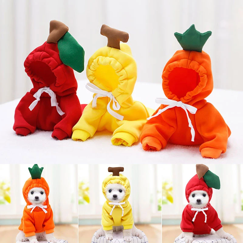 2021 Милая теплая одежда для собак с фруктами Толстовка Пуловер домашних животных