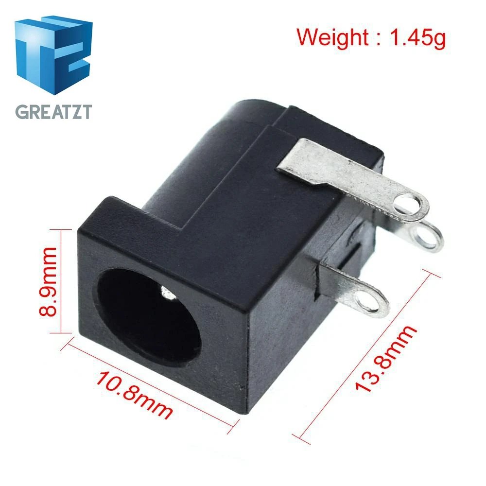 GREATZT 10 шт. DC 005 черные заглушки Мощность с разъемом типа Jack DC005 5 5*2 1 мм 2 гнездо