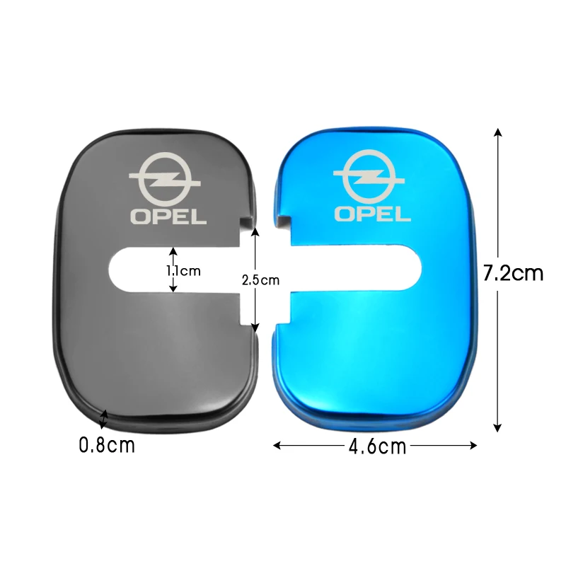 4 шт. защитные чехлы на автомобильные дверные замки из нержавеющей стали для Opel