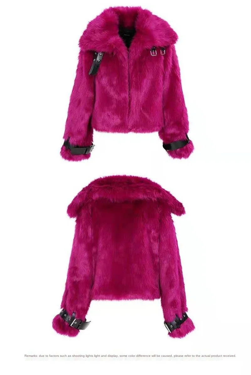 

2020 Fashion Thick Warm Short Fox Artificial Fur Jacket Women Faux Fur Plush Fake Fur Coat Women's Winter Patchwork Outwear Tops