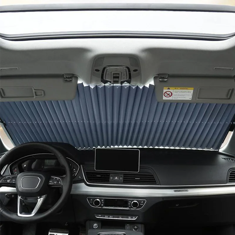 

Car Windshield Curtain Retractable Set Folding Car Sunshade Cover Reflective Film Curtains Anti-UV Foldable Sunshade Covers