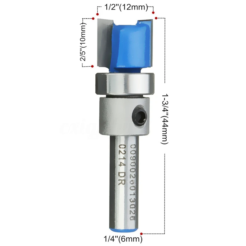 

1/4 Mortise / Template Trim Router Bit Milling Cutter Shank 1/2 x 2/5 x 1-3/4
