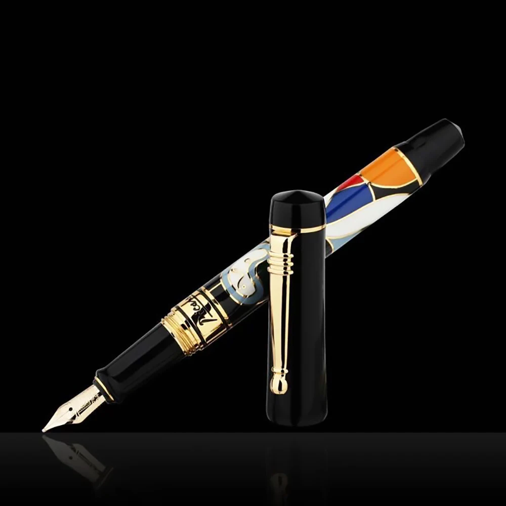 Picasso 90 Women and Flowers 14K Gold Nib Fountain Pen Bright Color with Original Gift Box for Writing Gift Collection