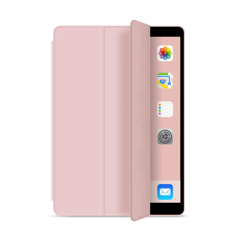 Чехол для нового iPad 9,7 дюйма Air 1 Air 2 Funda, мягкий силиконовый чехол с нижней задней частью из искусственной кожи, умный чехол с функцией автоматического сна
