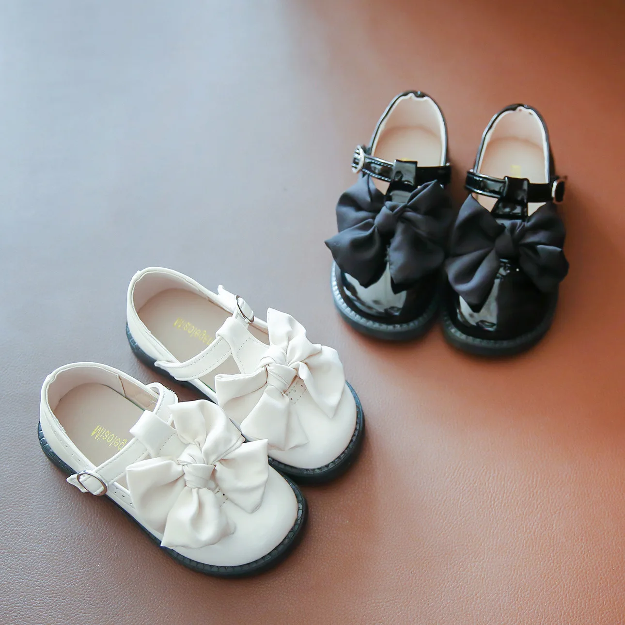 

Girls Fashion Big Bow-knot Mary Jane Shoes Kids Casual Flat Shoes Children Shiny Leather Shoes Teens Round-toe Leather Shoes